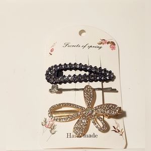 NWT BLING FAHSION TRIO OF HAIR CLIPS!